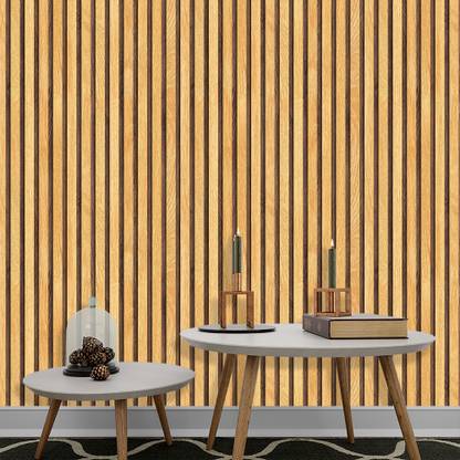 Style forest 600 cm 3D WOOD LOUVER WALLPAPER FOR BEDROOM LIVINGROOM Self Adhesive Sticker