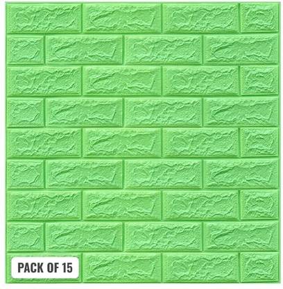 Floppy Embossed Decorative Green Wallpaper