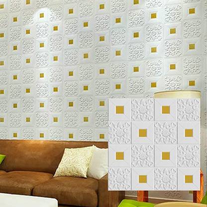 Nasmodo Vinyl Classics White, Gold Wallpaper