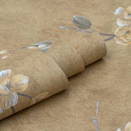 Wallmonks Floral & Botanical Beige Wallpaper