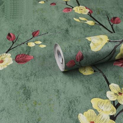 FOKRIM 300 cm ST- Green flower 45x300cm Self Adhesive Sticker