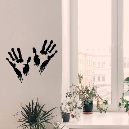 SnappyVinyl 29 cm Zombie Blood Hands Wall Decals, Easy to Apply Self Adhesive Sticker