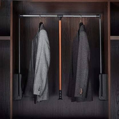 Jadespace Adjustable Cloth Lifter Pulldown – Soft Close Wardrobe Lift, (Fits 920–1240mm) Metal 1 Door Wardrobe