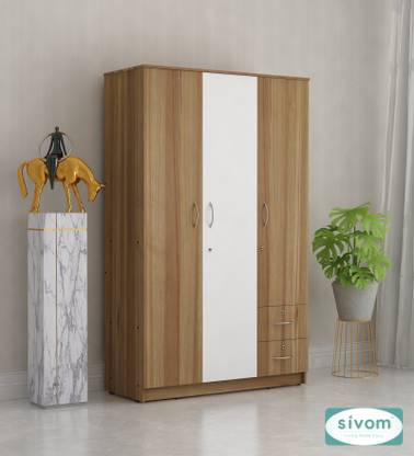 SIVOM SIVOM ULTRA Multipurpose 3 Door Wardrobe With Mirror/ Spacious 7 Shelves Engineered Wood 3 Door Wardrobe