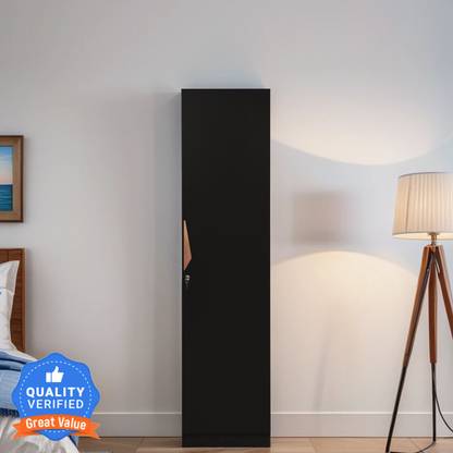 Mintwud from Pepperfry Maya 1 Door Wardrobe in Wenge Finish Engineered Wood 1 Door Wardrobe