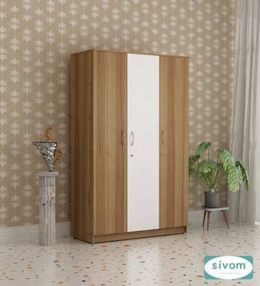 SIVOM SIVOM Oliver Multipurpose 3 Door Wardrobe / Spacious 7 Shelves With 2 Drawer Engineered Wood 3 Door Wardrobe