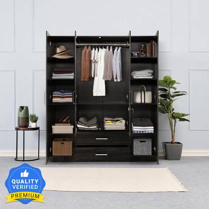 Wakefit Organza Plus Engineered Wood 4 Door Wardrobe