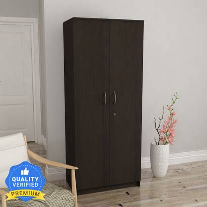 SIVOM Jennifer Multipurpose 2 Door Wardrobe / Spacious Shelves with Hanging Rail Engineered Wood 2 Door Wardrobe
