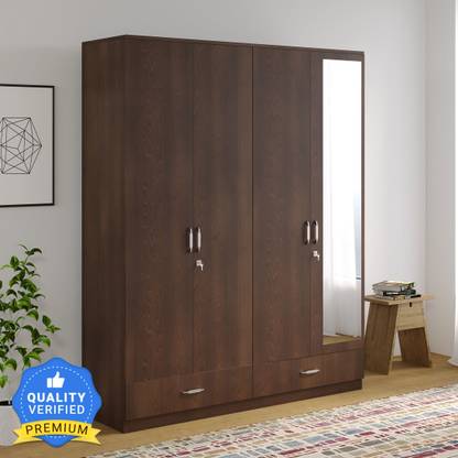 Nilkamal Mozart Engineered Wood 4 Door Wardrobe