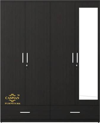 CASPIAN Wooden Almirah for Clothes and Stacking space -Home Furniture Storage Engineered Wood 4 Door Wardrobe