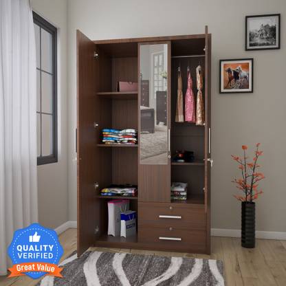 Flipkart Perfect Homes Nevada Engineered Wood 3 Door Wardrobe