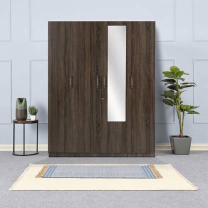 Wakefit Gingham Engineered Wood 4 Door Wardrobe