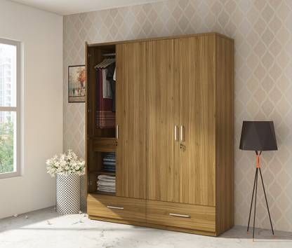 SPACEWOOD Linden Engineered Wood 4 Door Wardrobe