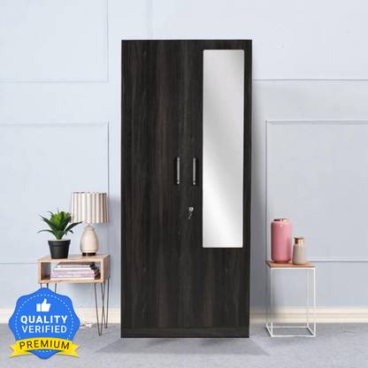 Wakefit Gingham Wall Anchored Engineered Wood 2 Door Wardrobe