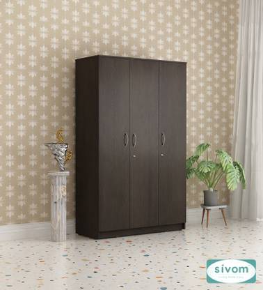 SIVOM SIVOM Oliver Multipurpose 3 Door Wardrobe / Spacious 7 Shelves With 2 Drawer Engineered Wood 3 Door Wardrobe