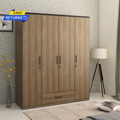 SPACEWOOD HOVER Engineered Wood 4 Door Wardrobe