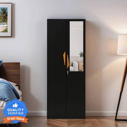 Mintwud from Pepperfry Maya 2 Door Wooden Wardrobe With Inbuilt Mirror For Bedroom/Home Engineered Wood 2 Door Wardrobe