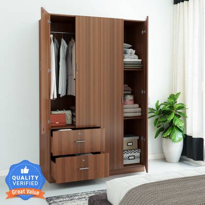 Flipkart Perfect Homes Ashwell Engineered Wood 4 Door Wardrobe