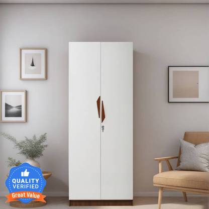 Mintwud from Pepperfry Maya 2 Door Wooden Wardrobe/Wooden Almirah With Shelf Storage For Bedroom/Home Engineered Wood 2 Door Wardrobe