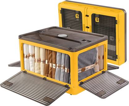 CPEX Storage Bins with Lids, Wheels Folding Storage Box 40 x 28.5 x 23.5 CM Drawer Divider