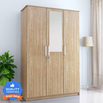 Flipkart Perfect Homes Julian Engineered Wood 3 Door Wardrobe