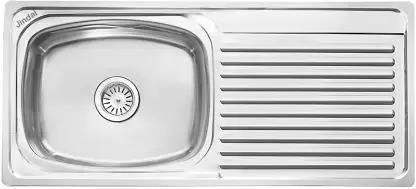 JINDALL Premium Quality Kitchen Sink Kitchen Sink 37x18x8 drain Board Hi Glossy 304 Grade with 10 year warranty Vessel Sink