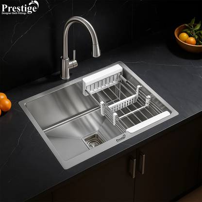 Prestige 24" X 18" X 10" SINGLE BOWL SS-304 GRADE HANDMADE KITCHEN SINK Vessel Sink