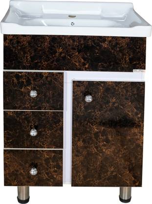 Stymax HDHMR BATHROOM VANITY (PATTERN WITH DIAMOND SHAPE DOOR KNOBS) STYV02 Table Top Basin