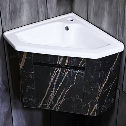 Honeyworks Corner Vanity - Black HWBUCRA Table Top Basin