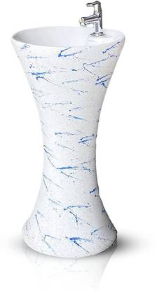 Luxury Pedestal Wash Basin One Piece Pedestal Wash Basin Free Standing Round 16 x 16 x 32 Pedestal Basin