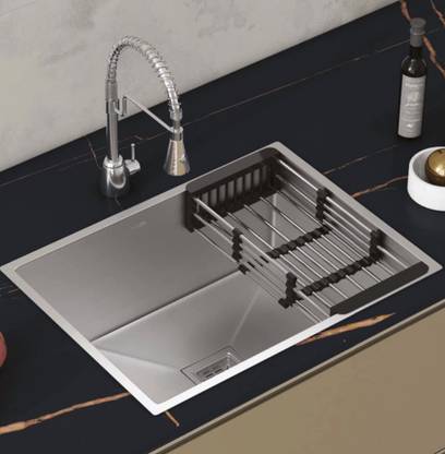 Frap Diamond Cut 24x18x10 SS Sink with Satin Finish, Metal Basket & Waste Pipe Vessel Sink