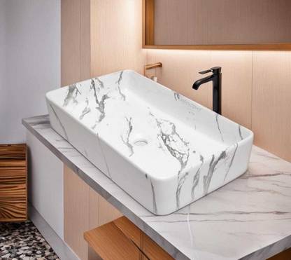 NEKSTONE Premium Designer Ceramic Wash Basin Counter (Glossy) slate 412 Table Top Basin