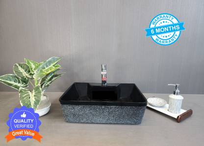 Inlet TableTop & Wall Mount Premium Ceramic WashBasin M22 with Waste Pipe&Coupling set (16*12*5)(M22) Wall Hung Basin