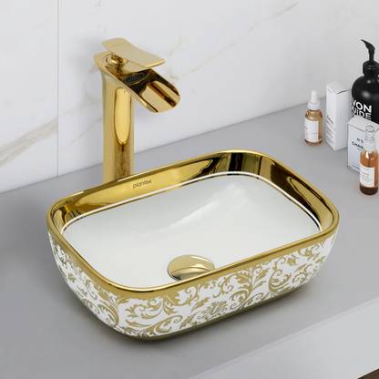 Plantex Wash Basin/Wash Basin Hand Wash Ceramic Basin for Bathroom/Table Top Basin/Washbasin for Bathroom - (NC-462) Counter Top
