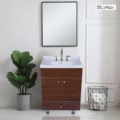 Stymax Wash Basin Vanity with Ceramic Washbasin Sink | Water Resistant Bathroom Cabinet STY0036 Table Top Basin
