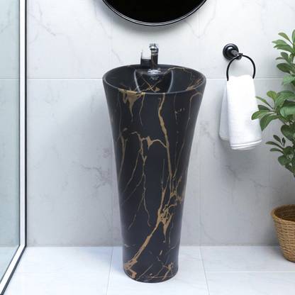 clayplus Pedestal One-Piece Wash Basin Premium Grade Ceramic's Designer Pedestal One-Piece Wash Basin Pedestal Basin
