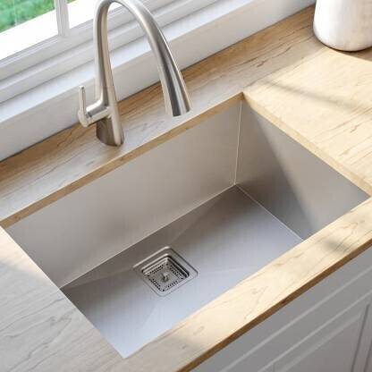 MESSINA 24 X 18 X 10 HANDMADE KITCHEN SINK 304 GRADE HEAVY-DUTY PREMIUM QUALITY CHROME 304 HANDMADE sound proof KITCHEN SINK HEAVY-DUTY PREMIUM QUALITY CHROME MATT FINISH (24"×18"×10") SILVER vessel sink DL_0.7A Vessel Sink