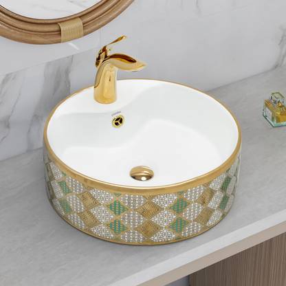 Plantex Ceramic Basin for Bathroom/Table Top Basin/Washbasin for Bathroom - (NC-137) Counter Top