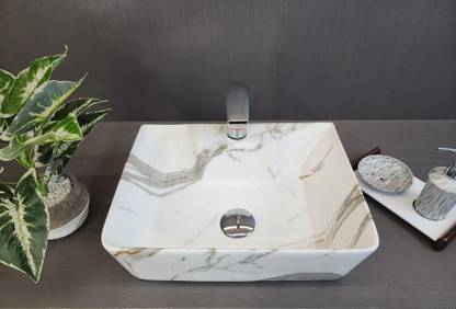 DELTA Table Top & Wall Mount Premium Ceramic Wash Basin (16*12*5)(M34) Wall Hung Basin