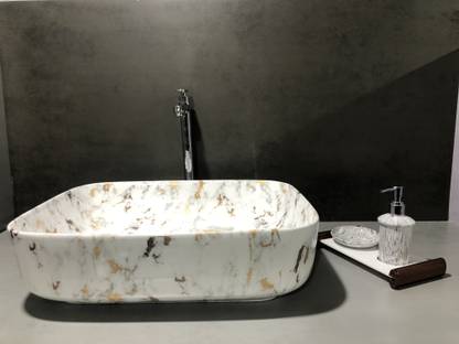 DELTA Big Size Premium Designer Ceramic Wash Basin(AP_M01) (20*16*5)(M01) Table Top Basin