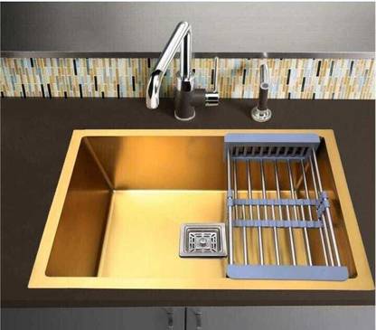 DK DENMARK Imported Kitchen Sink Hand Made,304 Stainless Steel Gold Kitchen Sink Sink_24X18 Under Counter Basin