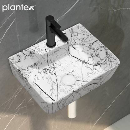 Plantex Wash Basin for Bathroom/Designer Ceramic Basin/Wash Basin for Home Wall Hung Basin