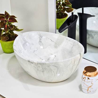Reyal Wash basin for Bathroom (Size : 13" x 17") | BOWL Marble Wash Basin over counter Counter Top