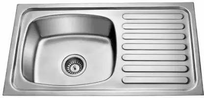 NIRALI Drain board Chrome Finish With Waste Coupling Vessel Sink