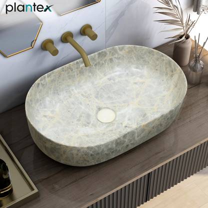 Plantex Tabletop Wash Basin for Bathroom/Designer Ceramic Basin/Wash Basin for Home Counter Top