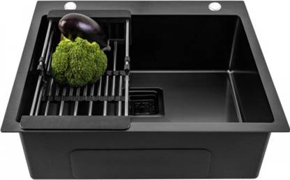 Fossa 24"x18"x10" Single Bowl With Side Tap Hole Premium Handmade Kitchen Sink FS-29 Vessel Sink