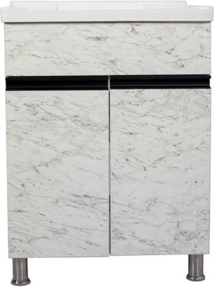Allora world HDHMR BATHROOM VANITY (STONE MARBLE PATTERN WITH BLACK G - HANDLE) KAO516 Table Top Basin