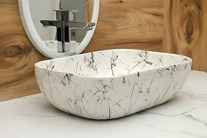 Lofina Ceramic Premium Designer Table Top Counter Top Wash Basin Ceramic Wash Basin DSM 1002 (L45XW32.5XH12.5 Cm) Counter top Ceramic Wash Basin Table Top Basin Table Top Basin