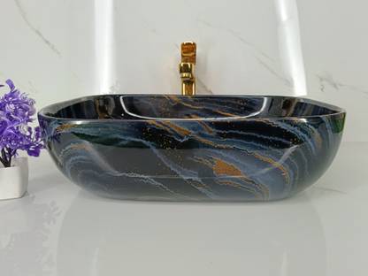 LOFINA Premium Ceramic vessel Sink Which Gives Look To your Home Table Top Wash Basin JSD 1029(L45xW32.5xH12.5Cm) Very Stylish Bathroom Luxury Ceramic Wash Basin Table Top Basin