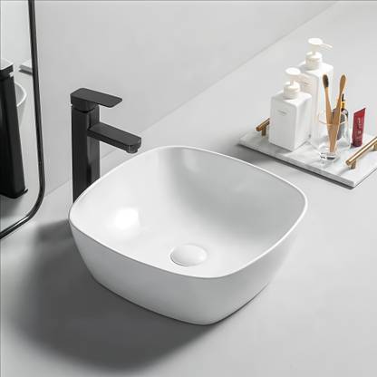 clayplus PREMIUM GRADE CERAMIC TABLE TOP WASH BASIN ( 16.5 * 16.5) Table Top Basin